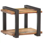 vidaXL Table de chevet Bois naturel Bois de manguier brut, fer Moyen