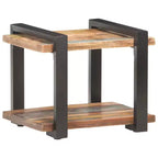 vidaXL Table de chevet Bois naturel Bois de manguier brut, fer Moyen