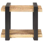 vidaXL Table de chevet Bois naturel Bois de manguier brut, fer Moyen
