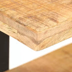 vidaXL Table de chevet Bois naturel Bois de manguier brut, fer Moyen