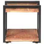 vidaXL Table de chevet Bois naturel Bois de manguier brut, fer Moyen