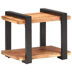 vidaXL Table de chevet Bois naturel Bois de manguier brut, fer Moyen