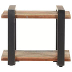 vidaXL Table de chevet Bois naturel Bois de manguier brut, fer Moyen