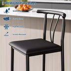 Tabourets de bar modernes confortables, lot de 2 ou 4, chaises de 63,5 cm de hauteur de comptoir avec dossier et repose-pieds, revêtement en similicuir, pour îlot de cuisine, salle à manger