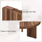 COZONY Petite Table Basse Ronde 85 cm avec Plateau Épais, Pieds Cannelés, Table d'Appoint pour Salon Chambre, Montage Facile