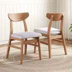 GDFStudio Maddox - Chaises modernes (lot de 4) avec dossier en bois courbé et assise en tissu gris