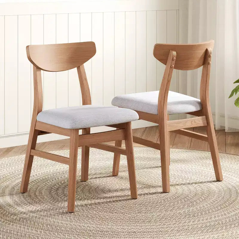 GDFStudio Maddox - Chaises modernes (lot de 4) avec dossier en bois courbé et assise en tissu gris