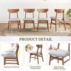 GDFStudio Maddox - Chaises modernes (lot de 4) avec dossier en bois courbé et assise en tissu gris