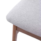 GDFStudio Maddox - Chaises modernes (lot de 4) avec dossier en bois courbé et assise en tissu gris