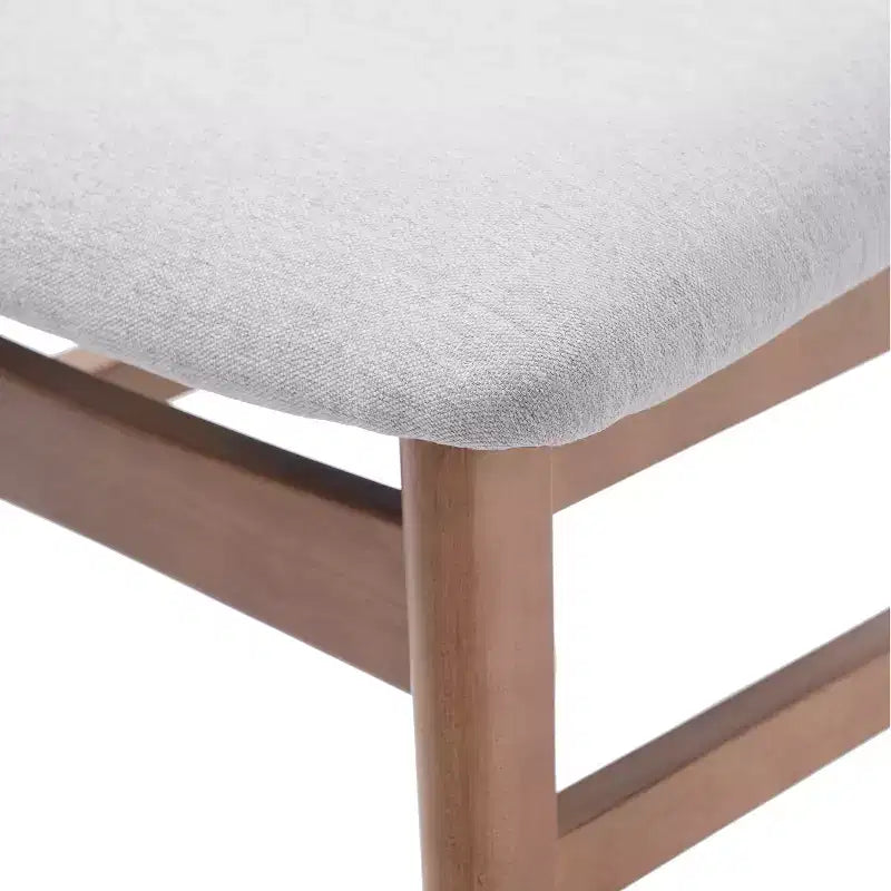 GDFStudio Maddox - Chaises modernes (lot de 4) avec dossier en bois courbé et assise en tissu gris