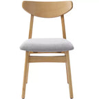 GDFStudio Maddox - Chaises modernes (lot de 4) avec dossier en bois courbé et assise en tissu gris