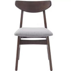 GDFStudio Maddox - Chaises modernes (lot de 4) avec dossier en bois courbé et assise en tissu gris