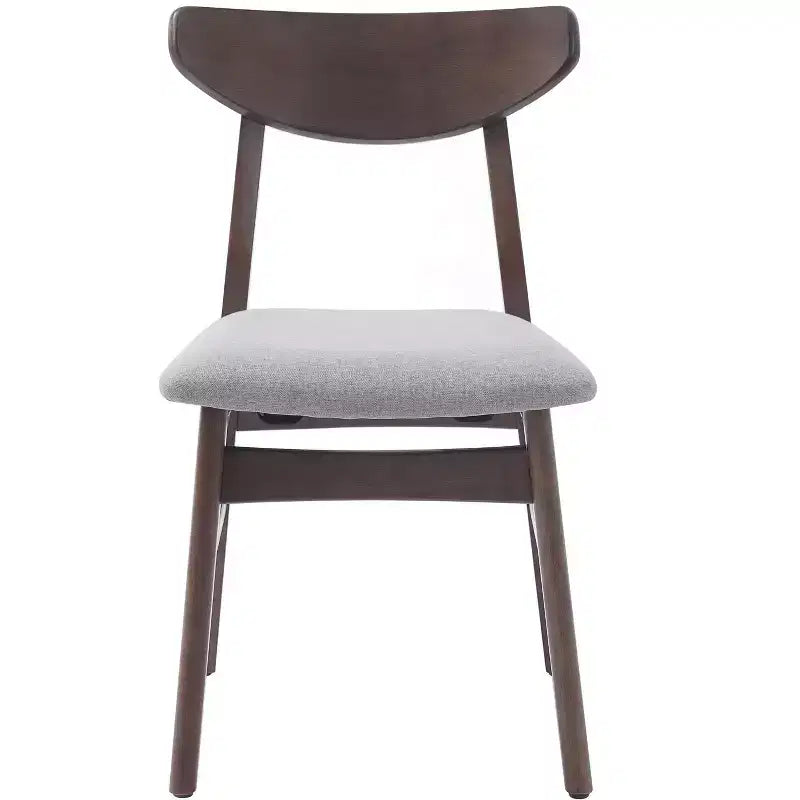 GDFStudio Maddox - Chaises modernes (lot de 4) avec dossier en bois courbé et assise en tissu gris