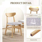GDFStudio Maddox - Chaises modernes (lot de 4) avec dossier en bois courbé et assise en tissu gris