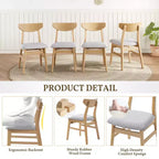 GDFStudio Maddox - Chaises modernes (lot de 4) avec dossier en bois courbé et assise en tissu gris