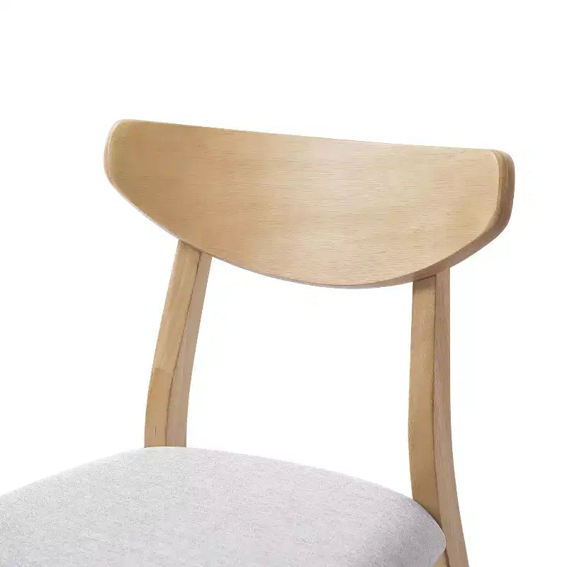 GDFStudio Maddox - Chaises modernes (lot de 4) avec dossier en bois courbé et assise en tissu gris