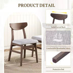 GDFStudio Maddox - Chaises modernes (lot de 4) avec dossier en bois courbé et assise en tissu gris