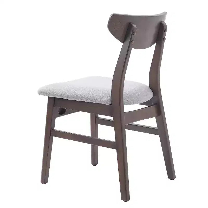 GDFStudio Maddox - Chaises modernes (lot de 4) avec dossier en bois courbé et assise en tissu gris