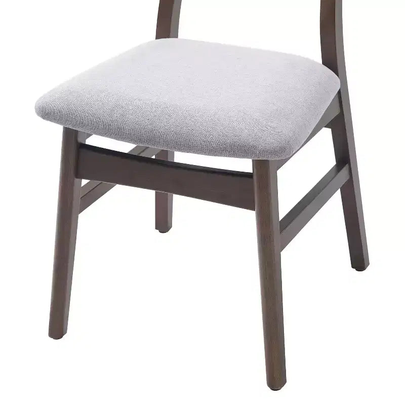 GDFStudio Maddox - Chaises modernes (lot de 4) avec dossier en bois courbé et assise en tissu gris