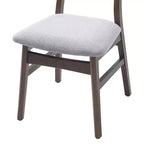 GDFStudio Maddox - Chaises modernes (lot de 4) avec dossier en bois courbé et assise en tissu gris
