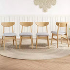 GDFStudio Maddox - Chaises modernes (lot de 4) avec dossier en bois courbé et assise en tissu gris