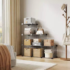 Étagère de rangement modulaire à 6 casiers en fil métallique, casiers de rangement métalliques, meuble de rangement ouvert pour entrée, chambre, salon, bureau