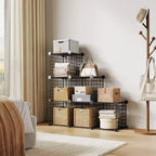 Étagère de rangement modulaire à 6 casiers en fil métallique, casiers de rangement métalliques, meuble de rangement ouvert pour entrée, chambre, salon, bureau