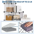 Étagère de rangement modulaire à 6 casiers en fil métallique, casiers de rangement métalliques, meuble de rangement ouvert pour entrée, chambre, salon, bureau