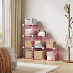 Étagère de rangement modulaire à 6 casiers en fil métallique, casiers de rangement métalliques, meuble de rangement ouvert pour entrée, chambre, salon, bureau