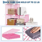 Étagère de rangement modulaire à 6 casiers en fil métallique, casiers de rangement métalliques, meuble de rangement ouvert pour entrée, chambre, salon, bureau