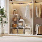 Étagère de rangement modulaire à 6 casiers en fil métallique, casiers de rangement métalliques, meuble de rangement ouvert pour entrée, chambre, salon, bureau