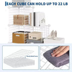 Étagère de rangement modulaire à 6 casiers en fil métallique, casiers de rangement métalliques, meuble de rangement ouvert pour entrée, chambre, salon, bureau