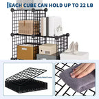 Étagère de rangement modulaire à 6 casiers en fil métallique, casiers de rangement métalliques, meuble de rangement ouvert pour entrée, chambre, salon, bureau
