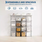 Étagère de rangement modulaire à 6 casiers en fil métallique, casiers de rangement métalliques, meuble de rangement ouvert pour entrée, chambre, salon, bureau