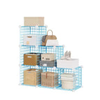 Étagère de rangement modulaire à 6 casiers en fil métallique, casiers de rangement métalliques, meuble de rangement ouvert pour entrée, chambre, salon, bureau