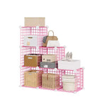 Étagère de rangement modulaire à 6 casiers en fil métallique, casiers de rangement métalliques, meuble de rangement ouvert pour entrée, chambre, salon, bureau
