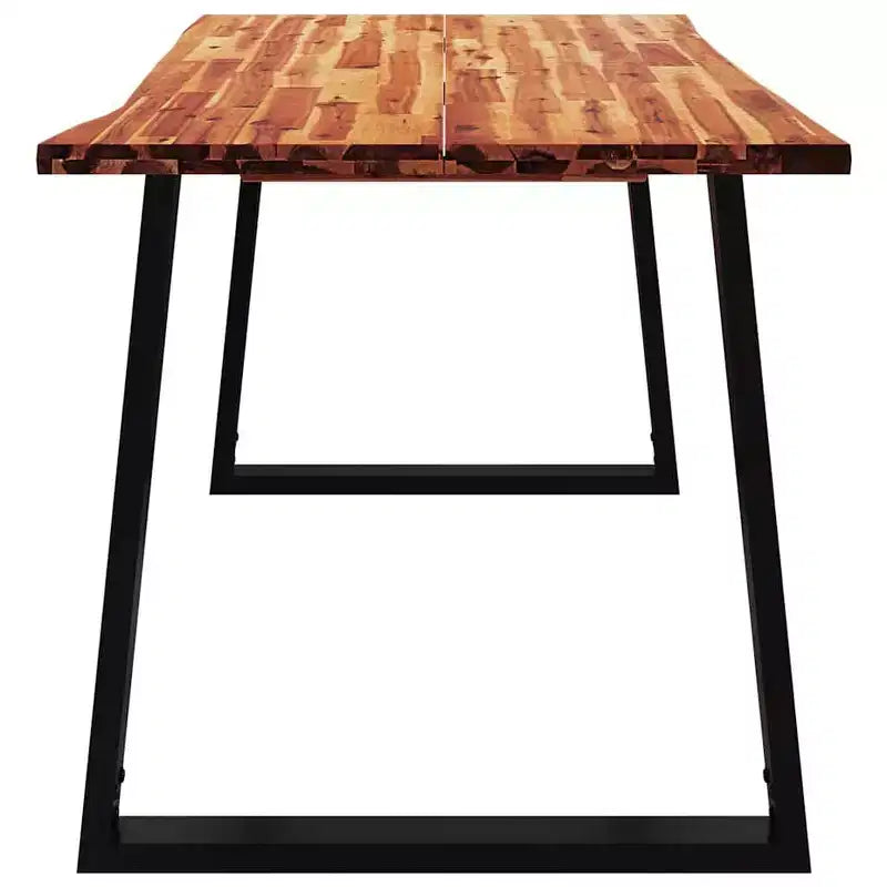 vidaXL Table de salle à manger à bord naturel Table de dîner pour cuisine Bois d'acacia massif