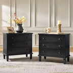 Lot de 2 tables d'appoint à 3 tiroirs Teodosia | Hulala Home-NOIR