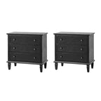 Lot de 2 tables d'appoint à 3 tiroirs Teodosia | Hulala Home-NOIR
