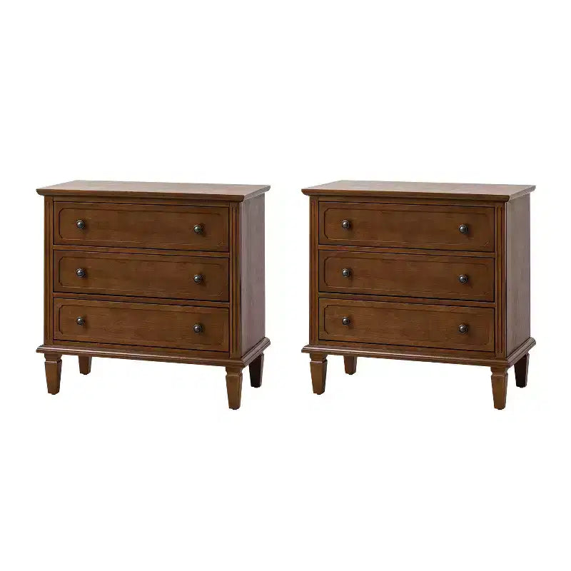 Lot de 2 tables d'appoint à 3 tiroirs Teodosia | Hulala Home-NOIR