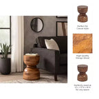 Table d'appoint unique, bout de canapé ou petite table de chevet pour la décoration intérieure - Table moderne en bois de manguier poli, idéale pour les petits espaces - 18 Or
