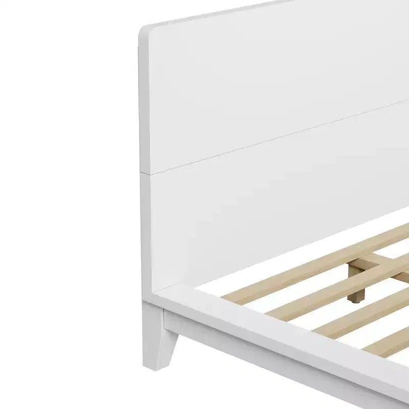 Lit plateforme et cadre de lit Whisen avec tête de lit et support à lattes en bois