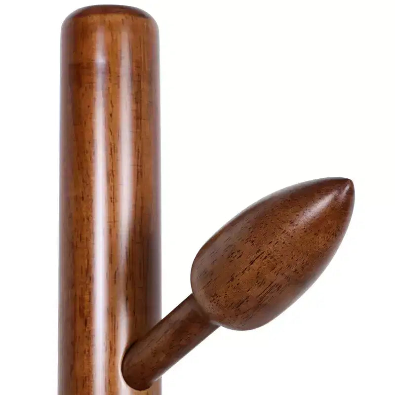 Bekrvio Porte-manteau sur pied en bois avec 8 crochets en forme de bourgeons, base ronde stable, porte-manteau robuste en bois pour couloir et entrée, marron