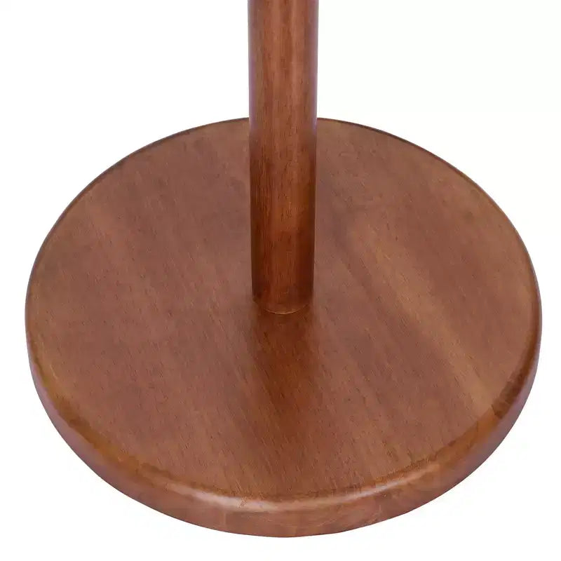 Bekrvio Porte-manteau sur pied en bois avec 8 crochets en forme de bourgeons, base ronde stable, porte-manteau robuste en bois pour couloir et entrée, marron