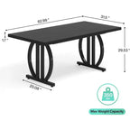 Lantine – Bureau informatique de 160 cm, bureau de direction moderne avec cadre en métal pour bureau à domicile, table d'étude/d'écriture, noir clair
