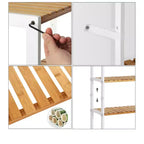 SONGMICS Étagère de Rangement en Bambou, Étagère à 5 Niveaux, Multifonctionnelle, pour Entrée, Salle de Bain, 26 x 60 x 130 cm