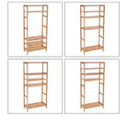 SONGMICS Étagère de Rangement en Bambou, Étagère à 5 Niveaux, Multifonctionnelle, pour Entrée, Salle de Bain, 26 x 60 x 130 cm