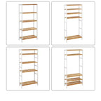 SONGMICS Étagère de Rangement en Bambou, Étagère à 5 Niveaux, Multifonctionnelle, pour Entrée, Salle de Bain, 26 x 60 x 130 cm