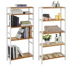 SONGMICS Étagère de Rangement en Bambou, Étagère à 5 Niveaux, Multifonctionnelle, pour Entrée, Salle de Bain, 26 x 60 x 130 cm