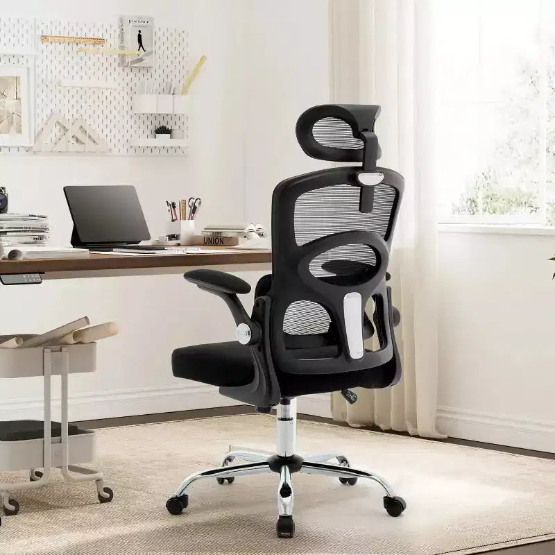 Ergonomic High-Back Mesh Office Chair with Headrest & Lumbar Support, Adjustable Swivel Desk Chair for Home Office